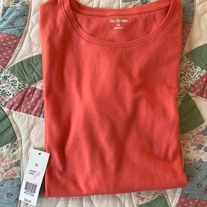 Kim Rogers ladies short sleeve crew neck shirt. Coral color new with tags
